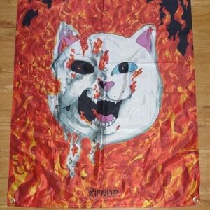 Ripndip Fiery Cat Tapestry
